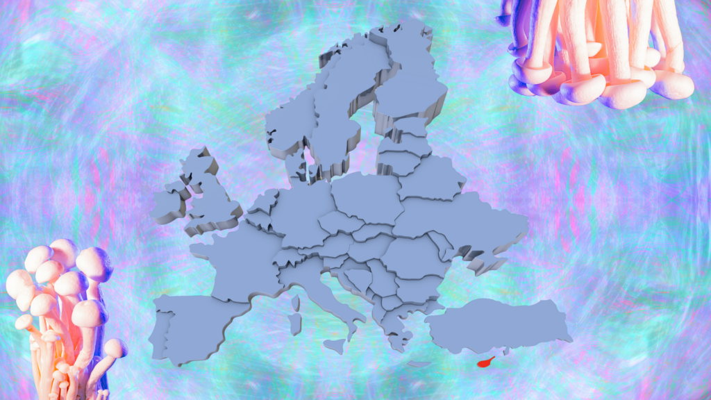 Mapa Europy na kolorowym tle